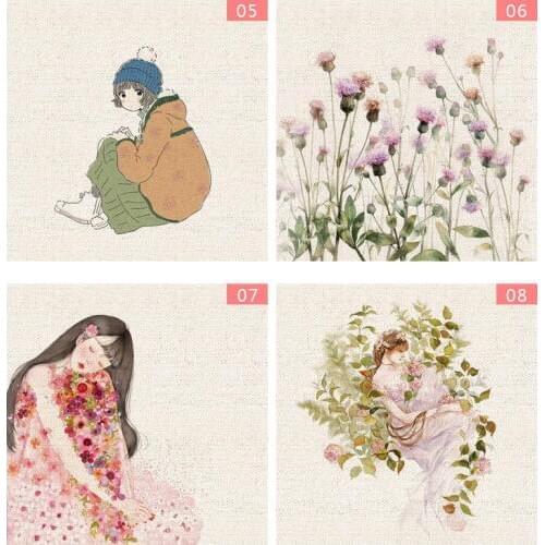 20x20cm Hand Dyed Linen Fabric For DIY Sewing Quilting Patchwork Decor Cloth Placemat/Purse/Bags/Cushion/Pillow/Frame Painting