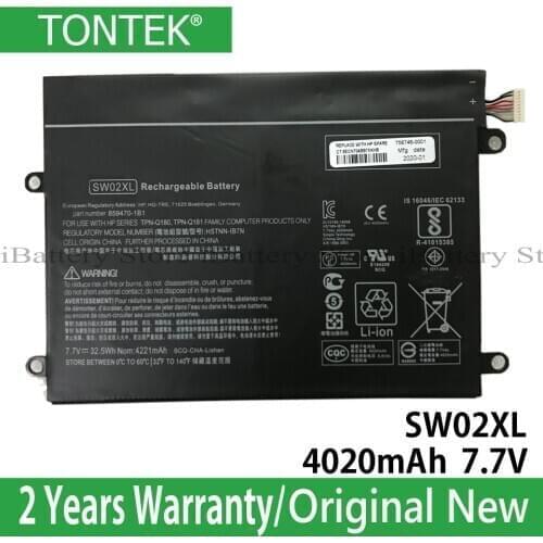 Genuine SW02XL Battery For Hp Notebook X2 210 G2 Detachable-PC Tablet Pavilion x2 10-p000 HSTNN-IB7N 859470-1B1 HSTNN-LB7N