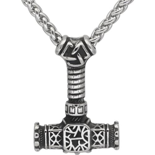 Nordic Viking Mjolnir Thor Hammer Valknut Necklace Nordic Jewelry