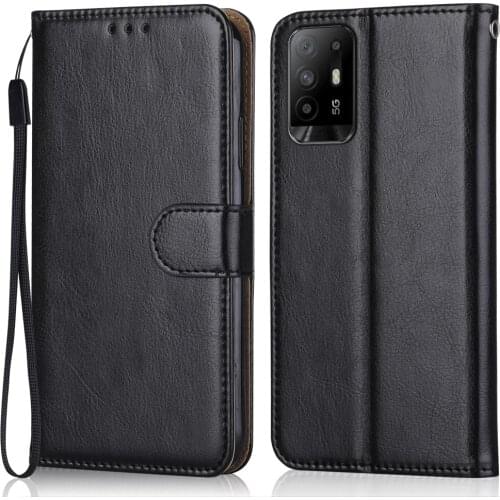 Folio Luxury Leather Case for On OPPO F19 Pro+ 5G Wallet Stand Flip Case Phone Bag with Strap