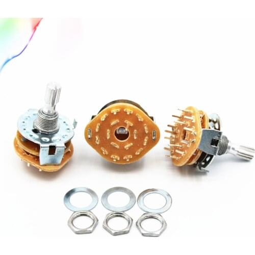 RS25 Shaft Panel Mount 1P11T 2P4T 2P5T 2P6T 3P3T 3P4T 4P3T Rotary Switch Selector Band