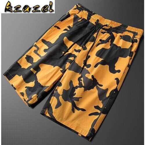 Azazel Summer Mens Shorts High Quality Camouflage Printed Thin Male Pants Fashion Loose Silky Cool Man Shorts 3xl
