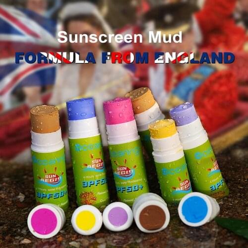 Physical Color Zinc Sunscreen Mud Stick Color Face Body Snorkeling Summer Skin Protection Cream Surf Special Sunscreen SPF50
