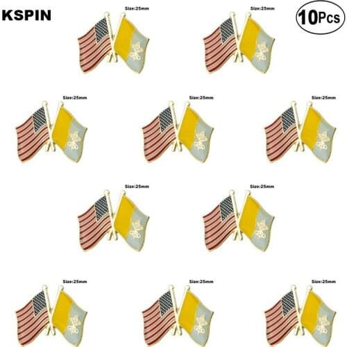 U.S.A. & Vatican Lapel Pin Flag badge Brooch Pins Badges 10Pcs a Lot
