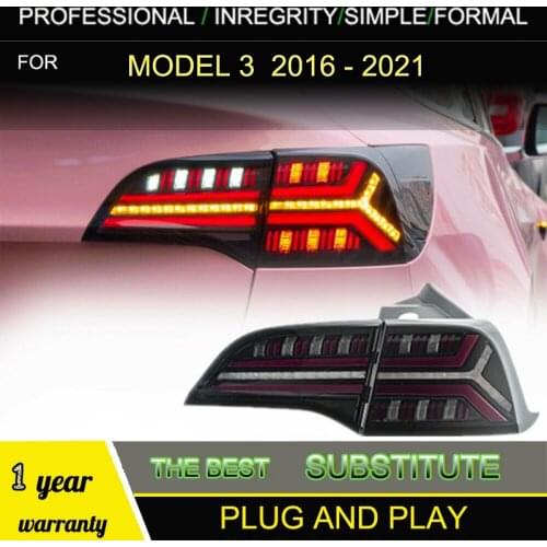 LED Sequential Tail Lights For Tesla Model 3 Model Y 2018 2019 2020 2021 Start Up Animation Rear Lamps Tesla