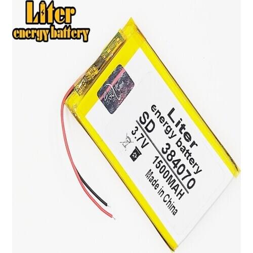 3.7V,1500mAH 384070 PLIB (polymer lithium ion / Li-ion battery ) for Smart watch,GPS,mp3,mp4,cell phone,speaker