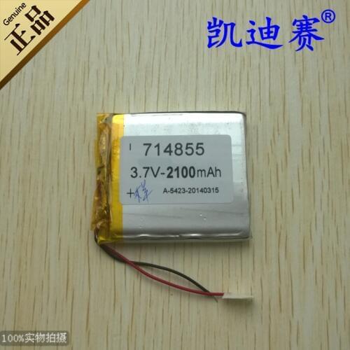 3.7V 2100mAh polymer lithium battery 714855 GPS navigation LED speaker toys Rechargeable Li-ion Cell Rechargeable Li-ion Cell