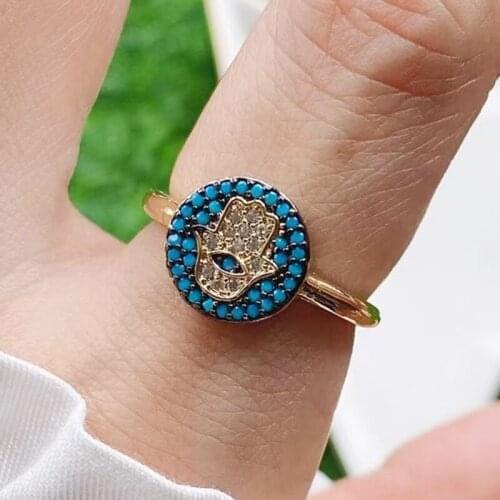 5 Piece Hamsa Zircon rings Mix color zircon rings accessories jewelys rings women party ring Zircon rings 51728