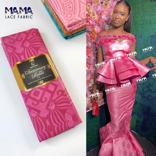 5 Yards African Lace Fabric 2021 High Quality Basin Tissu Guinea Senegal Bazin Riche Inidan Wedding Bride Dress Material