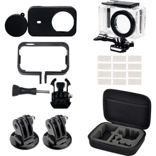 7Pcs Waterproof Action Camera Case Accessories Set Portable Case Frame Storage Bag Anti-fog Insert Replacement Protective Cover