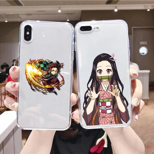 Demon Slayer Kamado Tanjirou Nezuko Phone Case For Xiaomi Redmi Note 7 7A 8 8T 9 9A 9S 10 K30 Pro Ultra transparent trend bumper