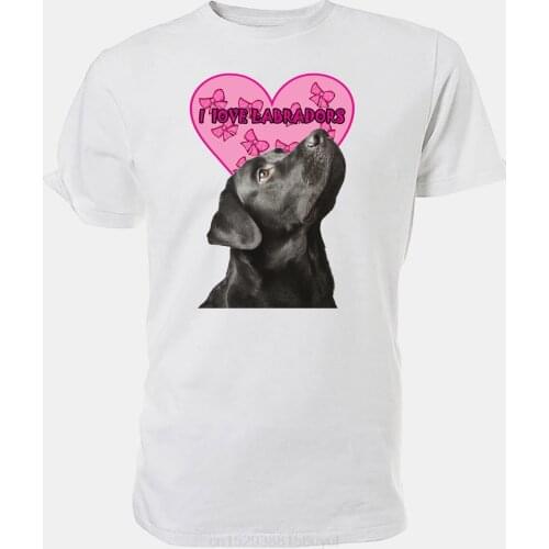Black Labrador T shirt, I Love Labradors - Choice of size & colours