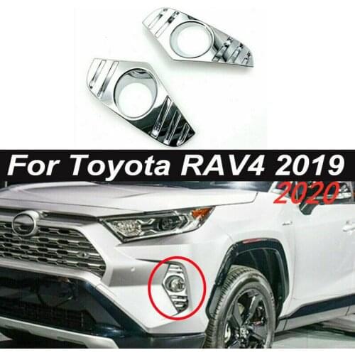 Decoration Fog Light Covers Replacement Pair Trim 2pcs Exterior For Toyota RAV4 Hybrid xa50 2019 2020 Chrome