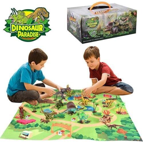 Kids Portable Funny Dinosaur Models Amusement Scene Play Mat Educational Development Toys For Children Games Rug Carpet