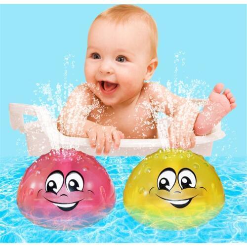 Hot Bath Toys Spray Water Light Music Rotate Ball Kid Toys for Baby Toddler Bathroom Summer Play Water