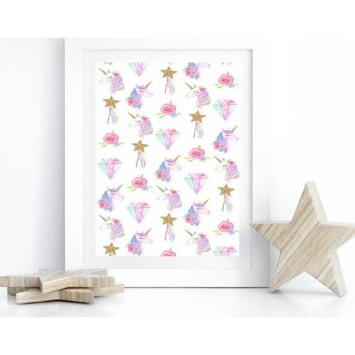 Hot unicorn Canvas Art Print Wall Poster Wall Pictures For Bathroom Aesthetic Room Decor