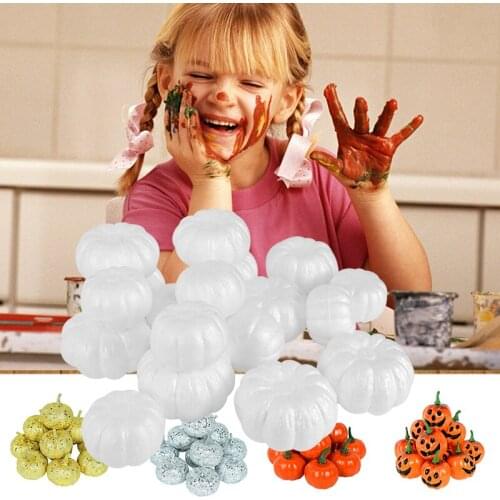 10pcs 6/8cm Artificial White Fake Pumpkin Foam Pumpkin Children Modeling Crafts Halloween Autumn Thanksgiving Party Decorations