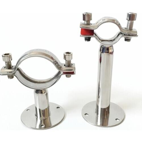 25-27mm 1" 25.4mm Pipe Hanger Bracket Clamp Support Clip With Base Plate 304 Stainless For Beer Brewing L=100mm