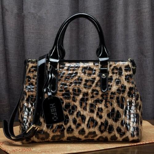 High Quality Genuine Leather Leopard Women Purses and Handbags Luxury Fashion Cow Leather Shoulder Messenger Bags Channels Bags