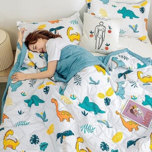 Summer cool quilt double air conditioner washed cotton quilt student single summer dormitory spring and autumn thin summer quilt