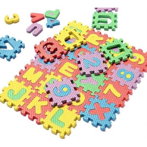 HOT 36 Pcs Children Mini EVA Foam Alphabet Letters Numbers Floor Soft Baby Mat 3D Puzzle Kids Educational Toys