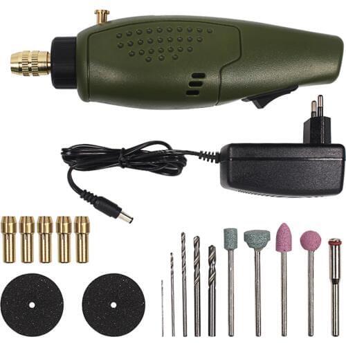 Mini Electric Drill Accessories Set 12V DC Grinder Tool For Milling Polishing Engraving Drilling(EU plug)