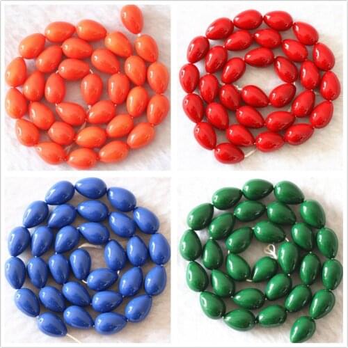 Fashion paint glass 7*9mm colorful waterdrop loose beads new arrival hot sale diy beautiful Jewelry 15" B1083
