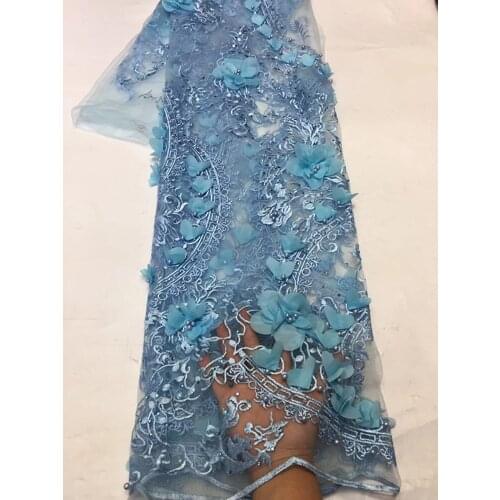 Fashionable 3D decals with beautiful sequin embroidery and high-quality beaded French mesh lace beautiful dress design fabrics