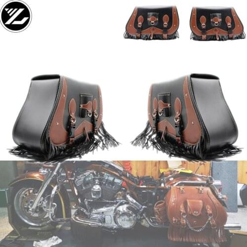 Motorcycle bag For Sportster XL 883 1200 Motor Saddle Bags Pu Leather Motorbike Side Tool Luggage Bag for Harley kawasaki yamaha