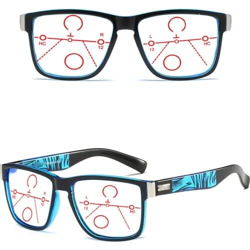 Oversized Double Bridge TR90 MEN Progressive Multifocal Reading Glasses +0.75 +1 +1.25 +1.5 +1.75 +2 +2.25 +2.5 +2.75 To +4