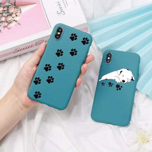 Cute Cat Palm Footprints Case for iPhone 12 Mini 12 11 Pro X XS Max XR 8 7 6 6s Plus Soft Silicone Protective Cover