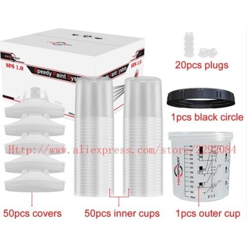 650CC inner cup PPS Paint Spray Gun Cup Lids and Liners Kit quick connector spray gun accessories