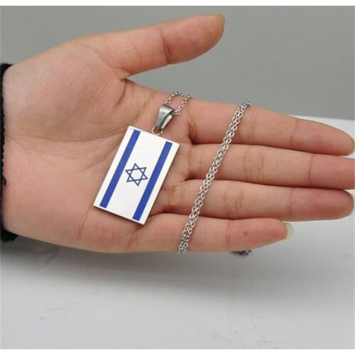 Israel Flag Necklace Mens Stainless Steel Kingdom National Flag Necklaces Pendant United Chain Necklace 2021 Jewelry on The Neck