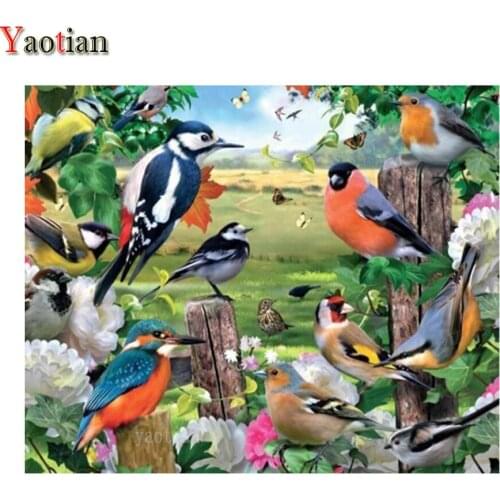 Bird Sparrow Flower Garden 5D Diamond Painting Diy Diamond Embroidery Cross Stitch Kit Mosaic Sale Rhinestones Handwork Decor