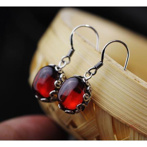 2018 Sale Garnet Brinco Product New Womens Strongly Recommend Fashionable Just Lorraine Cane Hollow Out S925 Eardrop It