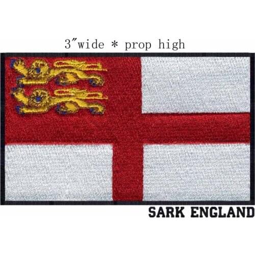 Sark, England Flag 3" wide embroidery patch for bastidor para bordar/patch ecusson vetements/costura