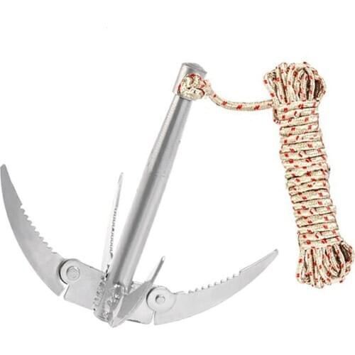Folding Boats Anchor Grappling Hook Durable Survival Tool Outdoor Camping Travel with Rope Fishing Supplies Accessories