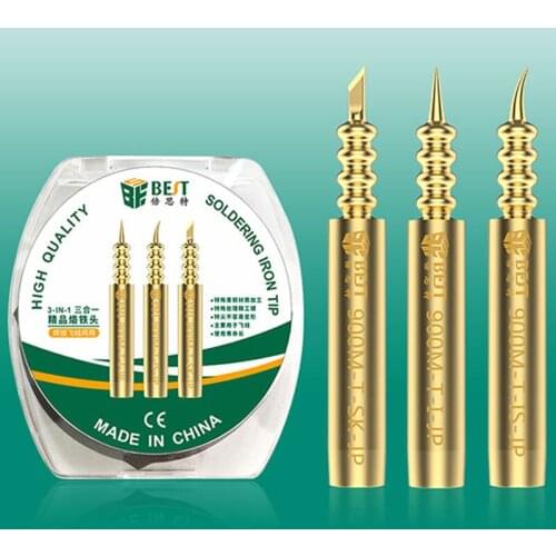 3 in 1 Universal Type 0.1mm Fly Line Lead-Free Welding Soldering Iron Tips For 936 Station BGA Rework Welding Platform Tools