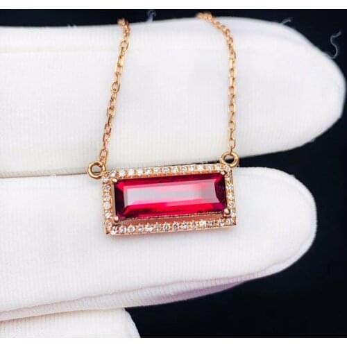 T711 100% Natural Red Rubilite Tourmaline Gemstone 3.0ct Pendant Vintage Torques Pendants Neckalces for Women