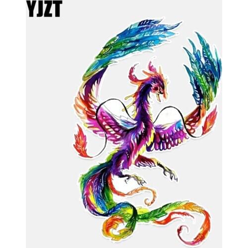 YJZT 10.3*15.7CM Beautiful Decor Phoenix Flying Wings PVC Car Sticker Colored 11A0083
