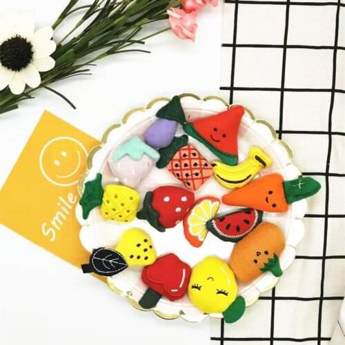 10PCS/Lot sweet cartoon mix style fruit doll Padded Applique Crafts for Children Headwear Hair clip and diy accessories