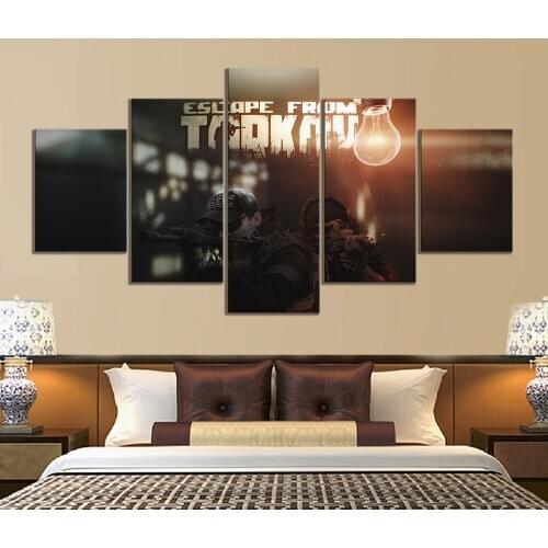 5 Piece Decorative Canvas Painting Poster New Fashion Office Home Decor Mural Poster Escape From Tarkov Video Game Painting
