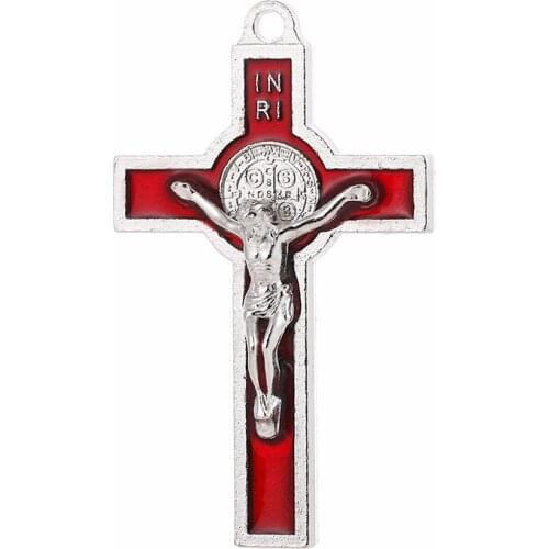 Jesus Exorcism Cross Diy Jewelry Making Accessories Pendants For Necklaces Zinc Alloy Material Wholesale Christian Supplies