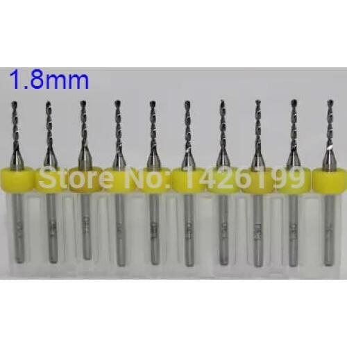 Free shipping 10pcs 1.8mm PCB mini drill Bit tungsten steel carbide for print circuit board cnc drill Bits Machine