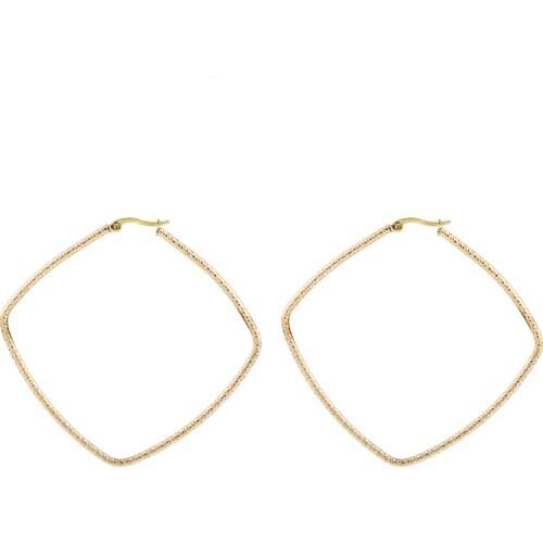 RIR Square Shape Large Hoop Wire Earrings Texture Deign Bohemian Style Big Women Hoop Earring Geometric Earrings Party Jewelry