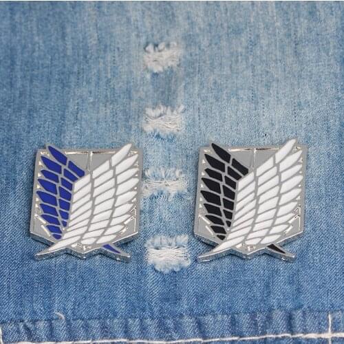Japanese Anime Attack On Titan Brooch Scout Legion Recon Corps Logo Wings Of Liberty Briefcase Badges Anime Accessories