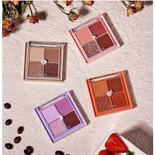 Colorful eyeshadow palette eye shadow matte pearlescent unicorn red four color eye shadow plates colorful eyeshadow palette