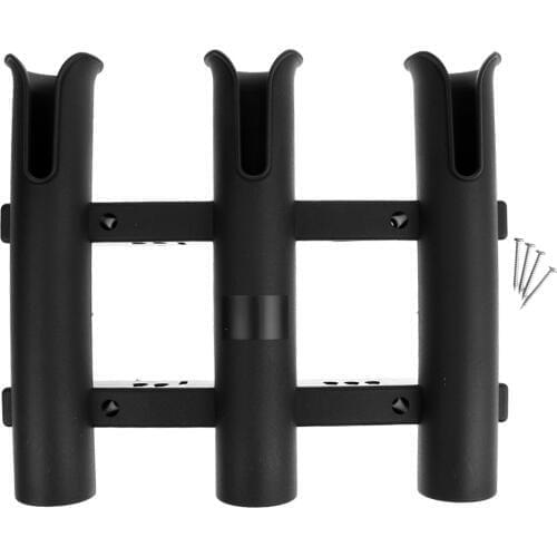 Marine Canoe Kayak Boat Fishing PP 3 Pole Rod Holder Tube Mount Bracket Rack Pliers Storage for Water Sport Rowing Boat Access
