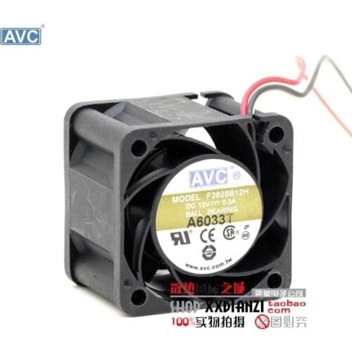 For AVC F3828B12H 3828 3.8CM 12V 0.30A three-line stall alarm tach signal server cooling fans