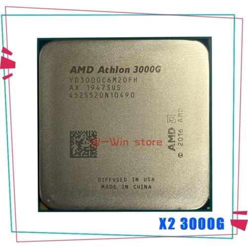 AMD Athlon 3000G X2 3000G 3.5 GHz Dual-Core Quad-Thread CPU Processor YD3000C6M2OFH Socket AM4 but without the cooler